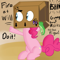 Size: 800x800 | Tagged: safe, artist:cosmonaut, imported from derpibooru, gummy, pinkie pie, silly