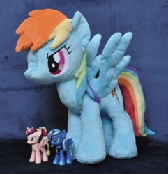 Size: 2270x2352 | Tagged: safe, artist:lykaios-avery, imported from derpibooru, princess cadance, princess luna, rainbow dash, custom, customized toy, irl, photo, plushie, toy