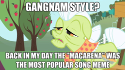 Size: 624x351 | Tagged: safe, edit, edited screencap, imported from derpibooru, screencap, granny smith, pony, friendship is magic, female, gangnam style, image macro, solo