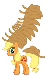 Size: 195x293 | Tagged: safe, imported from derpibooru, applejack, pony, female, hat, simple background, solo