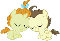 Size: 4520x3080 | Tagged: safe, artist:beavernator, artist:lauren faust, imported from derpibooru, pound cake, pumpkin cake, pony, baby, baby pony, colored, foal, simple background, sleeping, transparent background