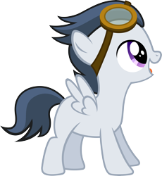 Size: 7351x8000 | Tagged: safe, artist:daringdashie, imported from derpibooru, rumble, absurd resolution, colt, goggles, male, open mouth, simple background, smiling, transparent background, vector