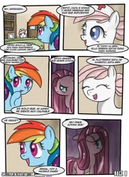 Size: 762x1048 | Tagged: safe, artist:nnxmnd, artist:speccysy, imported from derpibooru, pinkie pie, rainbow dash, comic:sight for really sore eyes, pinkamena diane pie, sad, spanish, translation