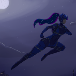 Size: 1280x1280 | Tagged: safe, artist:dreikaze, imported from derpibooru, princess luna, human, female, humanized, moon, solo