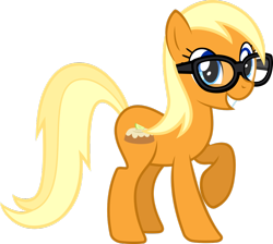 Size: 1024x917 | Tagged: safe, artist:daringdashie, imported from derpibooru, apple cobbler, earth pony, pony, apple family member, background pony, female, glasses, mare, raised hoof, simple background, solo, transparent background