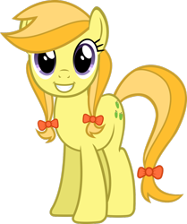 Size: 1024x1223 | Tagged: safe, artist:daringdashie, imported from derpibooru, jonagold, marmalade jalapeno popette, earth pony, pony, apple family member, looking at you, orange wafer, simple background, transparent background, vector