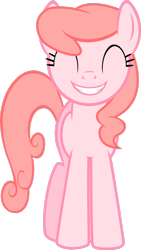 Size: 1024x1819 | Tagged: safe, artist:daringdashie, imported from derpibooru, pink lady, earth pony, pony, ^^, apple family member, background pony, eyes closed, female, mare, simple background, smiling, solo, transparent background, vector, wrong coat color, wrong muzzle color