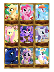 Size: 1024x1365 | Tagged: safe, artist:nimaru, imported from derpibooru, applejack, fluttershy, pinkie pie, princess cadance, princess celestia, princess luna, rainbow dash, rarity, twilight sparkle