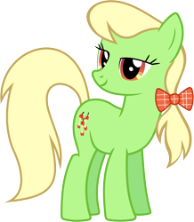 Size: 5360x6140 | Tagged: safe, artist:90sigma, imported from derpibooru, apple munchies, earth pony, pony, the last roundup, absurd resolution, apple family member, background pony, bow, female, hair bow, mare, simple background, solo, transparent background, vector
