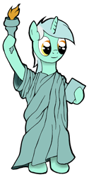 Size: 990x1962 | Tagged: safe, artist:ambrosebuttercrust, imported from derpibooru, lyra heartstrings, pony, unicorn, bipedal, costume, female, simple background, solo, statue of liberty, transparent background