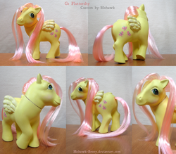 Size: 1000x875 | Tagged: safe, artist:mohawkmax, imported from derpibooru, fluttershy, pony, custom, customized toy, g1, g4, g4 to g1, generation leap, irl, photo, solo, toy