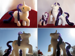 Size: 1200x900 | Tagged: safe, artist:mohawkmax, imported from derpibooru, rarity, custom, customized toy, g1, g4, g4 to g1, generation leap, irl, photo, toy