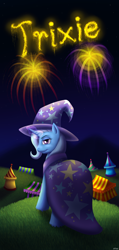 Size: 1200x2520 | Tagged: safe, artist:shrineheart, imported from derpibooru, trixie, fireworks, smiling