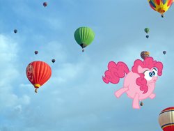 Size: 1000x750 | Tagged: safe, imported from derpibooru, pinkie pie, balloon, hot air balloon, irl, photo, ponies in real life, vector