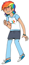 Size: 699x1537 | Tagged: safe, artist:nyan-cow, imported from derpibooru, rainbow dash, human, humanized