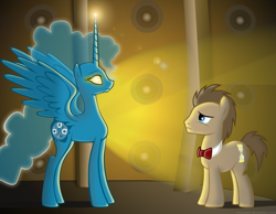 Size: 900x697 | Tagged: safe, artist:chriss88, imported from derpibooru, doctor whooves, time turner, earth pony, crossover, duo, idris, male, ponified, stallion, tardis, tardis console room, tardis control room, the doctor