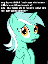 Size: 720x960 | Tagged: safe, imported from derpibooru, lyra heartstrings, background pony strikes again, conspiracy lyra, exploitable meme, meme, stop having fun guy