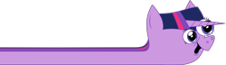 Size: 4000x1145 | Tagged: safe, artist:hotdiggedydemon, imported from derpibooru, twilight sparkle, .mov, long neck, simple background, transparent background, vector