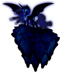 Size: 1639x1957 | Tagged: safe, artist:baxtermega, imported from derpibooru, nightmare moon, darkness, rock, simple background, transparent background, vector, wings