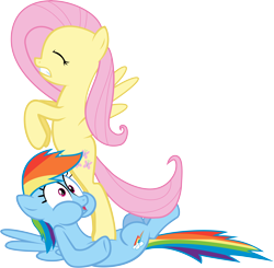 Size: 10000x9818 | Tagged: safe, artist:iamcommando13, imported from derpibooru, fluttershy, rainbow dash, pegasus, pony, absurd resolution, duo, duo female, female, mare, simple background, transparent background, vector