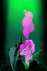 Size: 600x900 | Tagged: safe, artist:malamilje, imported from derpibooru, pinkie pie, queen chrysalis, changeling, changeling queen, earth pony, chryssie pie, crown, crying, fangs, female, jewelry, lesbian, regalia, shipping