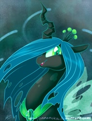 Size: 759x1000 | Tagged: safe, artist:onnanoko, imported from derpibooru, queen chrysalis, changeling, changeling queen, crown, female, jewelry, regalia, solo