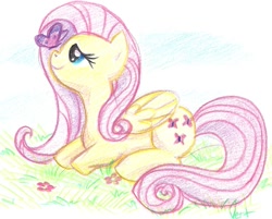 Size: 987x795 | Tagged: safe, artist:vertrev, imported from derpibooru, fluttershy, butterfly