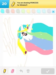 Size: 768x1024 | Tagged: safe, artist:drawsomeponies, imported from derpibooru, princess celestia, draw something