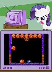 Size: 561x771 | Tagged: safe, imported from derpibooru, rarity, pony, dumb rock, exploitable meme, filly, jewel man's stage, mega man (series), mega man 9, megaman, megaman 9, meme, tv meme