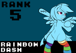 Size: 1280x894 | Tagged: safe, artist:sweethd, imported from derpibooru, rainbow dash, pony, bandage, baseball bat, clothes, crossover, female, no more heroes, rainbow socks, socks, solo, striped socks