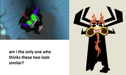 Size: 1309x783 | Tagged: safe, imported from derpibooru, king sombra, spoiler:s03, aku, samurai jack