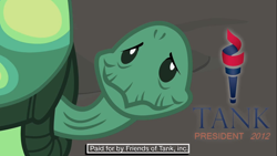 Size: 1366x768 | Tagged: safe, imported from derpibooru, tank, tortoise, turtle, male, ponies the anthology ii, ponies: the anthology 2, smiling, solo, text