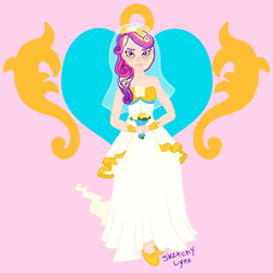 Size: 2720x2725 | Tagged: safe, artist:blacklynx-chan, imported from derpibooru, princess cadance, human, clothes, dress, female, flower, humanized, solo