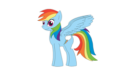 Size: 900x584 | Tagged: safe, artist:weaponlord206, imported from derpibooru, rainbow dash, pegasus, pony, female, mare, simple background, smiling, solo, spread wings, white background, wings