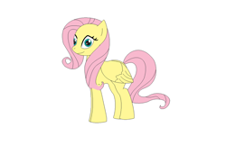 Size: 900x584 | Tagged: safe, artist:weaponlord206, imported from derpibooru, fluttershy, pegasus, pony, female, folded wings, mare, simple background, smiling, solo, white background, wings