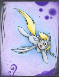 Size: 831x1095 | Tagged: safe, artist:albinoshadow, imported from derpibooru, derpy hooves, pegasus, pony, female, mare, solo, traditional art