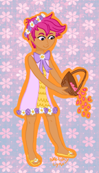 Size: 913x1587 | Tagged: safe, artist:blacklynx-chan, imported from derpibooru, scootaloo, human, dark skin, humanized