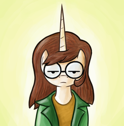 Size: 646x653 | Tagged: safe, artist:paperpony, imported from derpibooru, daria, daria morgendorffer, glasses, ponified