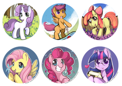 Size: 850x601 | Tagged: safe, artist:ende26, imported from derpibooru, apple bloom, fluttershy, pinkie pie, scootaloo, sweetie belle, twilight sparkle, cutie mark crusaders, glasses, simple background, transparent background