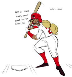 Size: 798x856 | Tagged: safe, artist:ross irving, imported from derpibooru, applejack, human, baseball bat, humanized