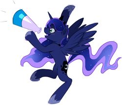 Size: 1628x1392 | Tagged: safe, artist:luga12345, imported from derpibooru, princess luna, pony, female, megaphone, royal canterlot megaphone, simple background, solo