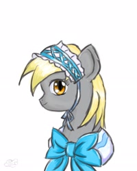 Size: 2104x2635 | Tagged: safe, artist:f-15ailce, imported from derpibooru, derpy hooves, pegasus, pony, bonnet, female, mare, solo