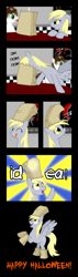 Size: 1000x3500 | Tagged: safe, artist:lazingabout94, imported from derpibooru, derpy hooves, oc, pegasus, pony, comic, costume, female, mare, paper bag, paper bag wizard