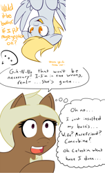 Size: 800x1314 | Tagged: safe, artist:jake heritagu, artist:senseidezzy, deleted from derpibooru, imported from derpibooru, derpy hooves, oc, oc:sandy hooves, pegasus, pony, ask pregnant scootaloo, comic, female, mare
