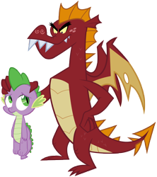 Size: 7296x8198 | Tagged: safe, artist:rainbowderp98, imported from derpibooru, garble, spike, dragon, dragon quest, .psd available, absurd resolution, duo, male, simple background, teenaged dragon, transparent background, vector