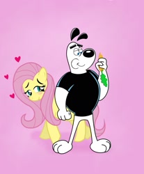 Size: 1640x1976 | Tagged: safe, artist:cartuneslover16, imported from derpibooru, fluttershy, crossover, crossover shipping, dudley puppy, female, male, shipping, straight, tuff puppy