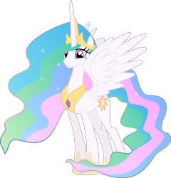 Size: 3830x3996 | Tagged: safe, artist:felix-kot, imported from derpibooru, princess celestia, alicorn, pony, female, mare, simple background, solo, transparent background, vector
