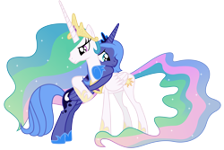 Size: 10570x7080 | Tagged: safe, artist:90sigma, imported from derpibooru, princess celestia, princess luna, alicorn, pony, absurd resolution, come hug me sis, hug, royal sisters, s1 luna, siblings, simple background, sisters, transparent background, vector