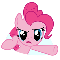 Size: 5000x5000 | Tagged: safe, artist:drdraze, imported from derpibooru, pinkie pie, pony, over a barrel, absurd resolution, female, hey! that's what i said!, simple background, solo, transparent background, vector