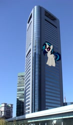 Size: 1074x1844 | Tagged: safe, imported from derpibooru, dj pon-3, vinyl scratch, building, fake, irl, japan, photo, shiodome